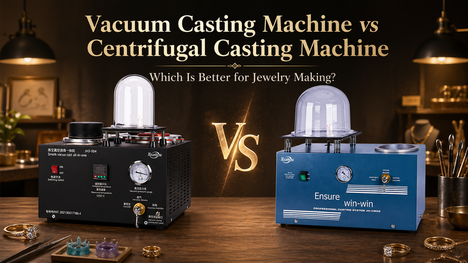 Tooltos vacuum casting machine vs centrifugal casting machine comparison for jewelry making