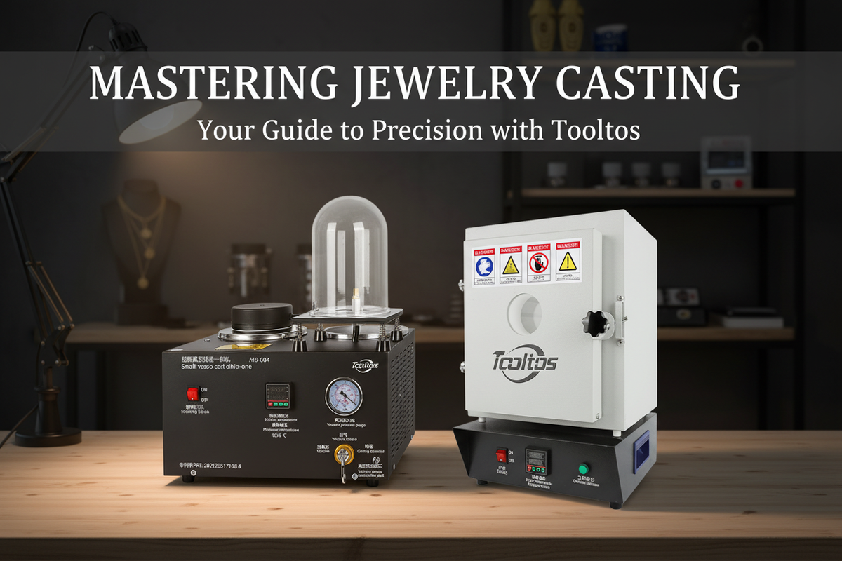 Tooltos vacuum casting machine and dual layer burnout furnace for professional jewelry casting studio
