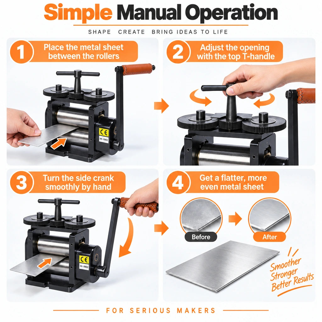 Tooltos 130mm rolling mill simple manual operation steps black finish