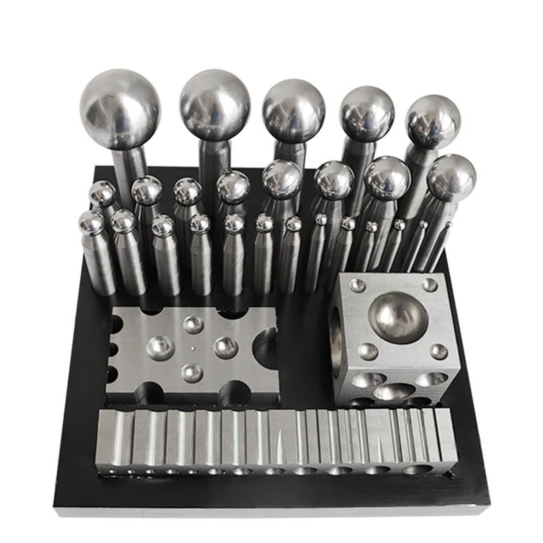 Steel Dapping Set 29 Punches and Block – Tooltos Jewelry Tools