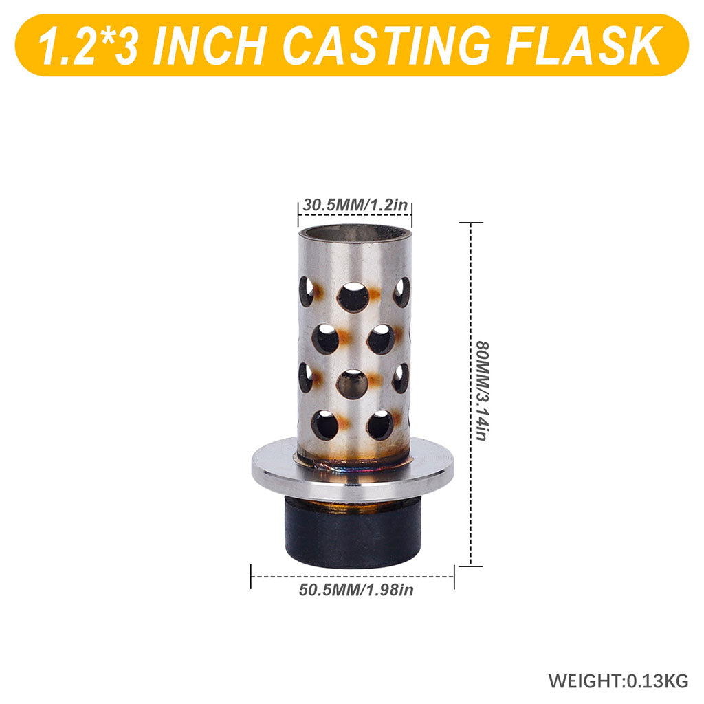 Tooltos Jewelry Tools 1.2 x 3 inch Tooltos 1.2 inch Perforated Stainless Steel Casting Flask Wall Flanged Vacuum Casting Plaster Mold