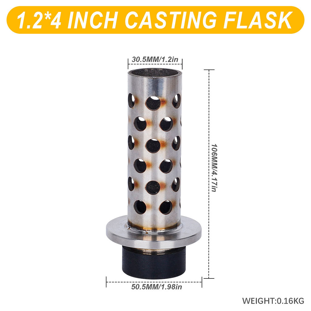 Tooltos Jewelry Tools 1.2 x 4 inch Tooltos 1.2 inch Perforated Stainless Steel Casting Flask Wall Flanged Vacuum Casting Plaster Mold