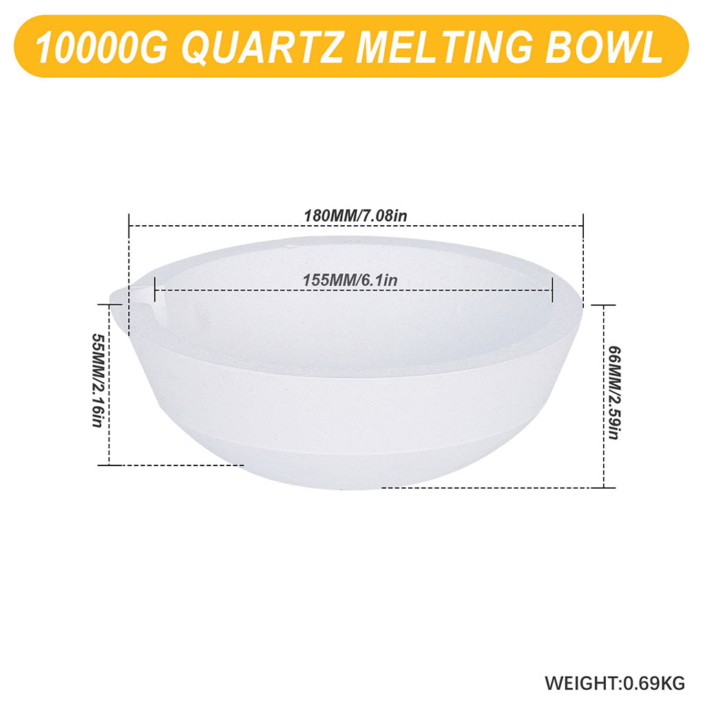Tooltos Jewelry Tools 10000G Multi-size Ceramic Quartz Crucible Bowl Melting Casting Refining Gold Silver