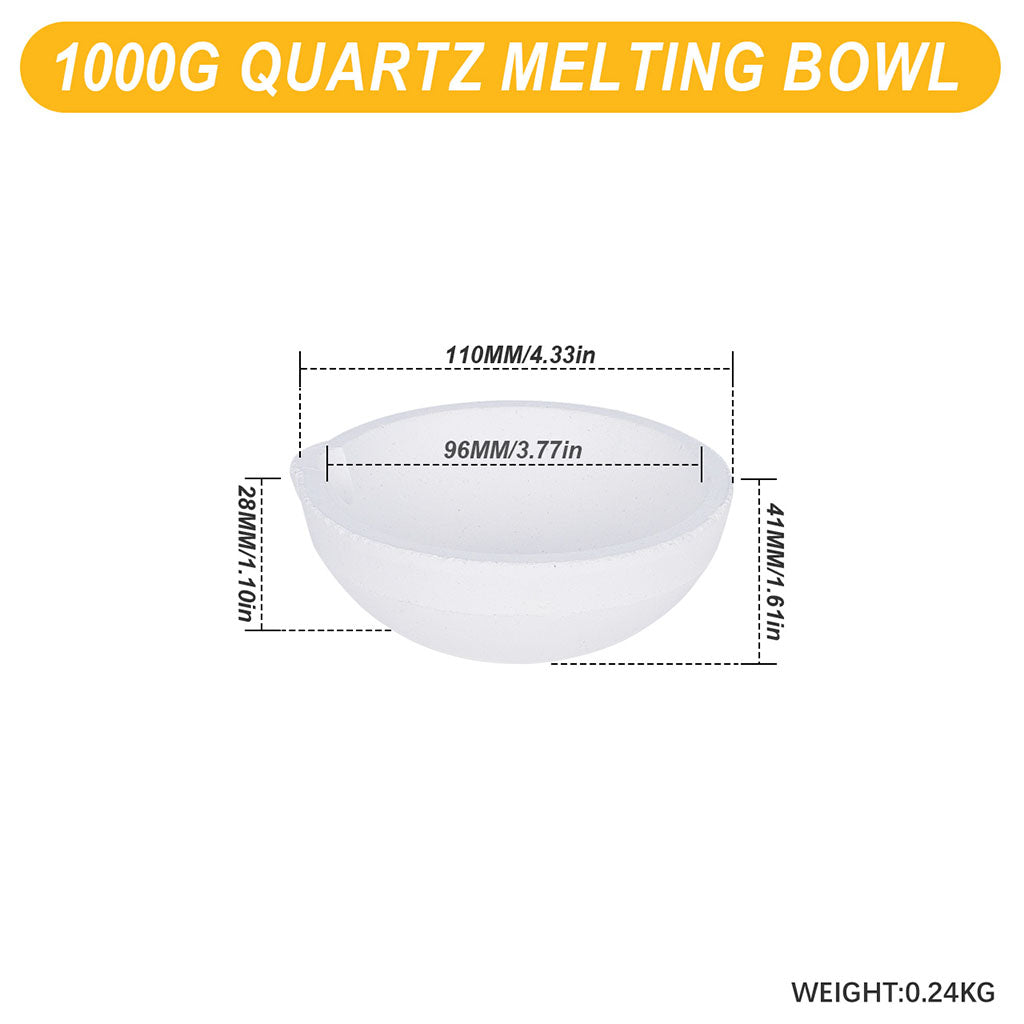 Tooltos Jewelry Tools 1000G Multi-size Ceramic Quartz Crucible Bowl Melting Casting Refining Gold Silver
