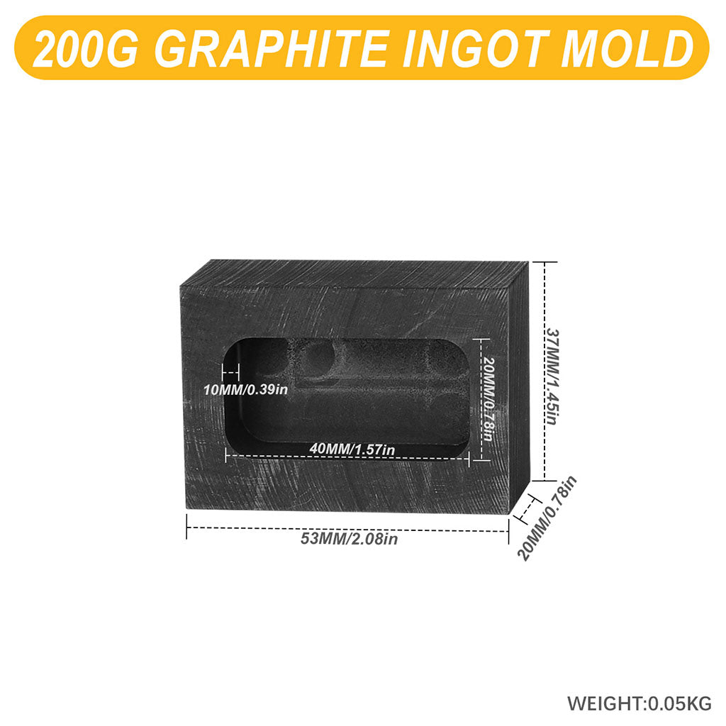 Tooltos Jewelry Tools 200 g Tooltos Graphite Ingot Molds for Gold Silver Metal Melting and Casting Accessories