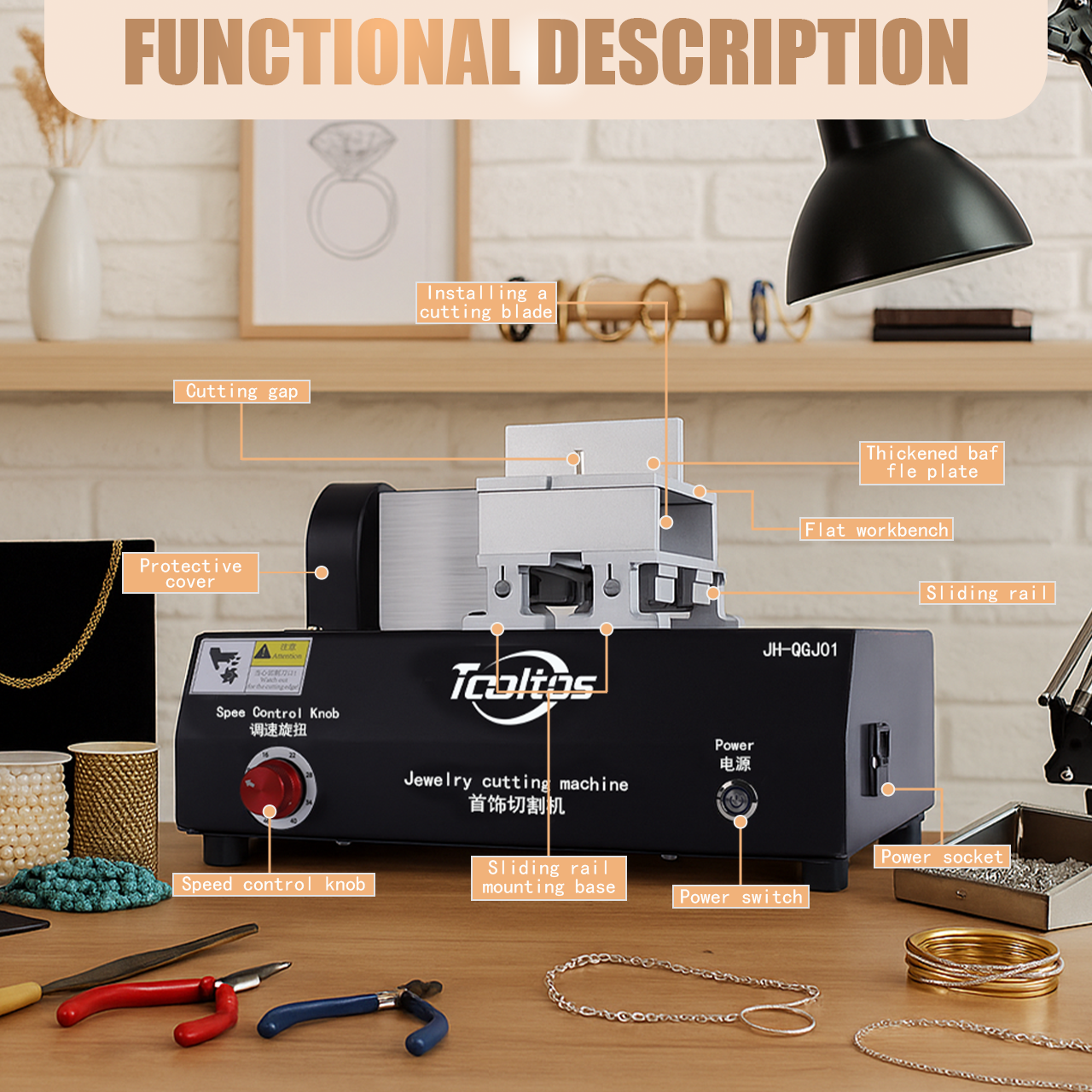 Tooltos Jewelry Tools 220V TOOLTOS Gold and Silver Jewelry Cutting Machine 220V