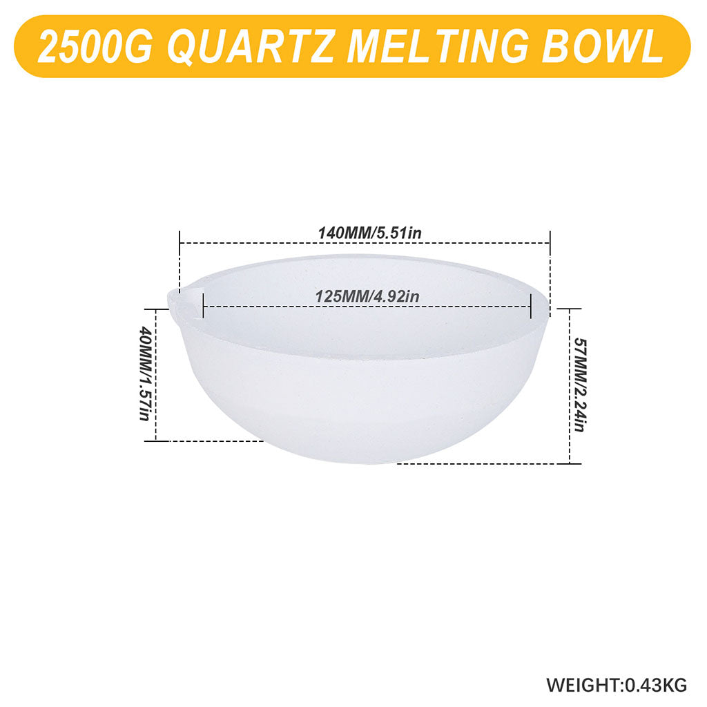Tooltos Jewelry Tools 2500G Multi-size Ceramic Quartz Crucible Bowl Melting Casting Refining Gold Silver