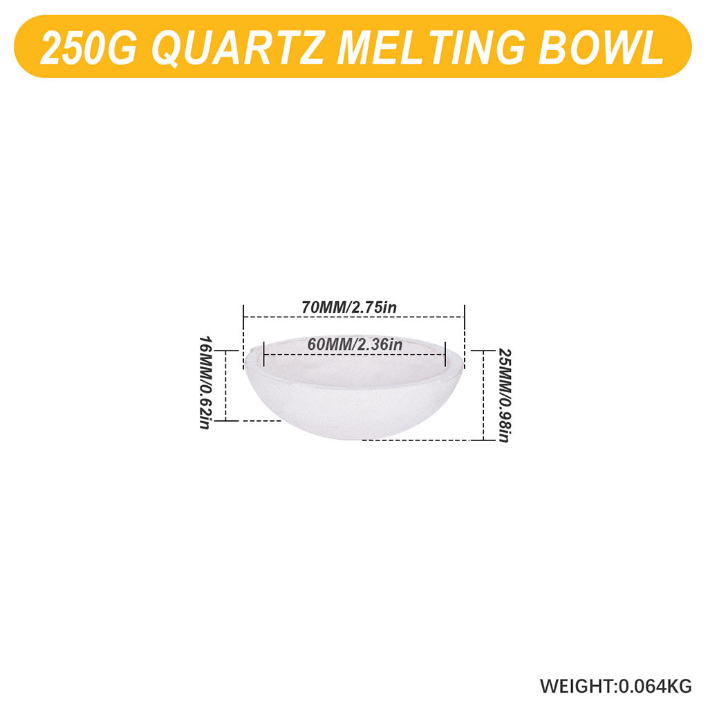 Tooltos Jewelry Tools 250G Multi-size Ceramic Quartz Crucible Bowl Melting Casting Refining Gold Silver