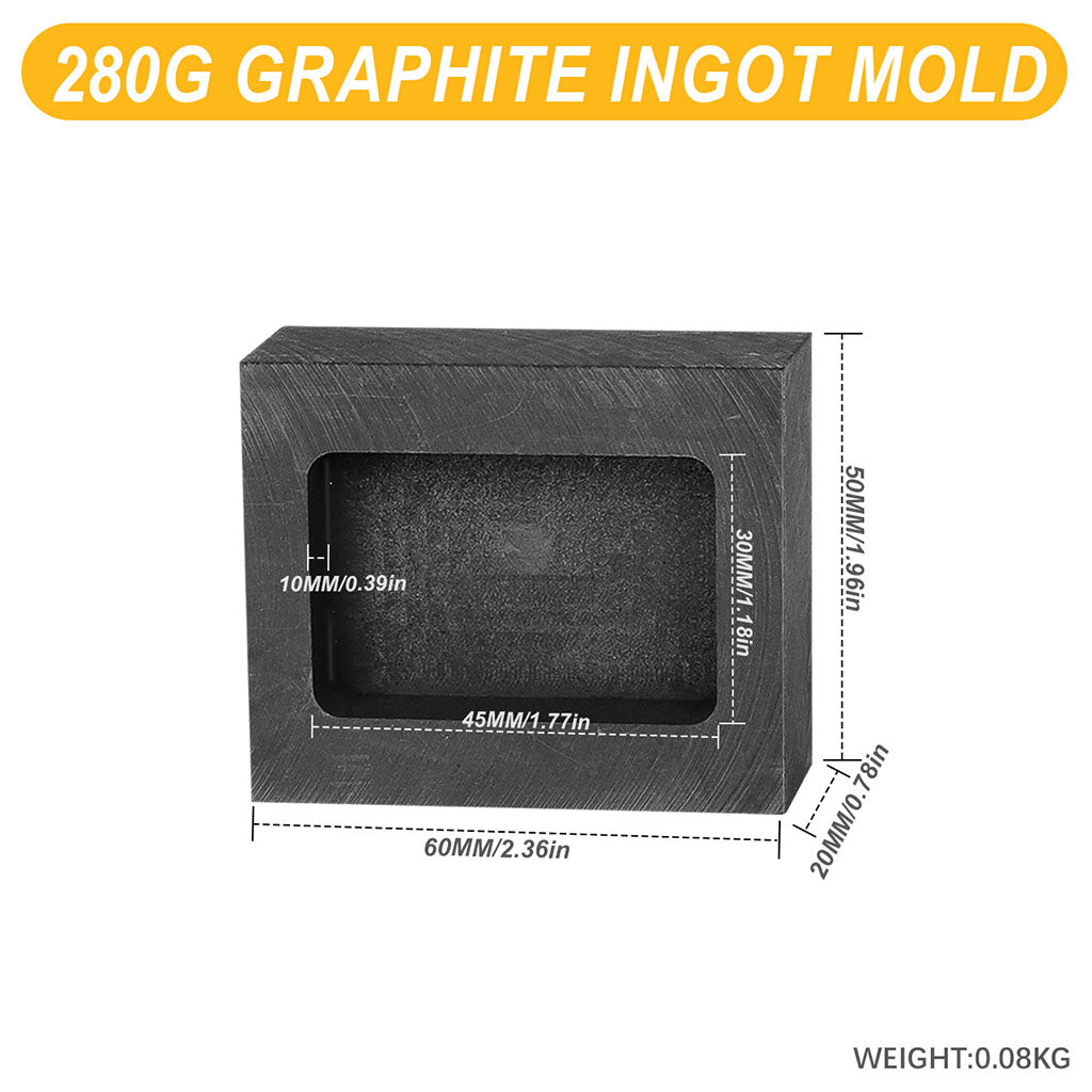 Tooltos Jewelry Tools 280 g Tooltos Graphite Ingot Molds for Gold Silver Metal Melting and Casting Accessories