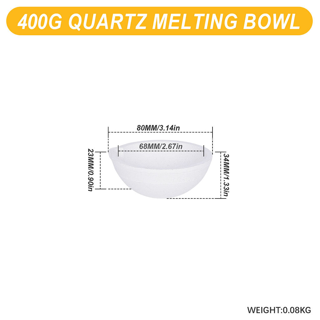 Tooltos Jewelry Tools 400G Multi-size Ceramic Quartz Crucible Bowl Melting Casting Refining Gold Silver