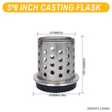 Tooltos Jewelry Tools 5 x 6 inch Tooltos 5 inch Perforated Stainless Steel Casting Flask Wall Flanged Vacuum Casting Plaster Mold
