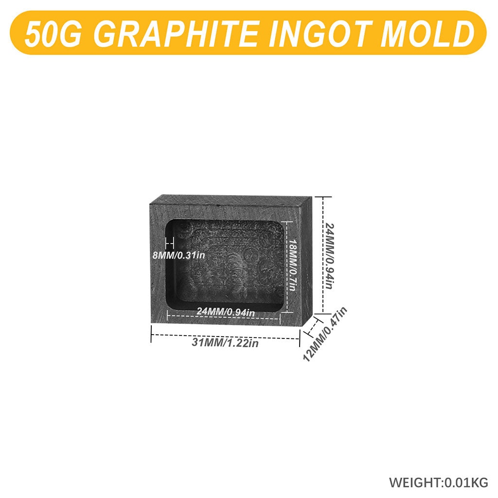 Tooltos Jewelry Tools 50 g Tooltos Graphite Ingot Molds for Gold Silver Metal Melting and Casting Accessories