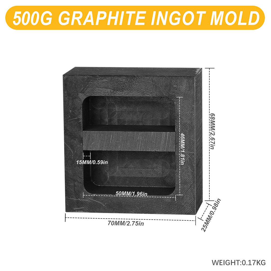 Tooltos Jewelry Tools 500 g Tooltos Graphite Ingot Molds for Gold Silver Metal Melting and Casting Accessories