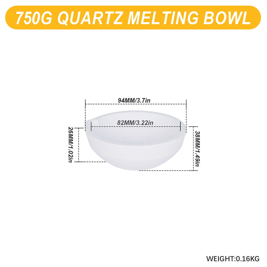 Tooltos Jewelry Tools 750G Multi-size Ceramic Quartz Crucible Bowl Melting Casting Refining Gold Silver