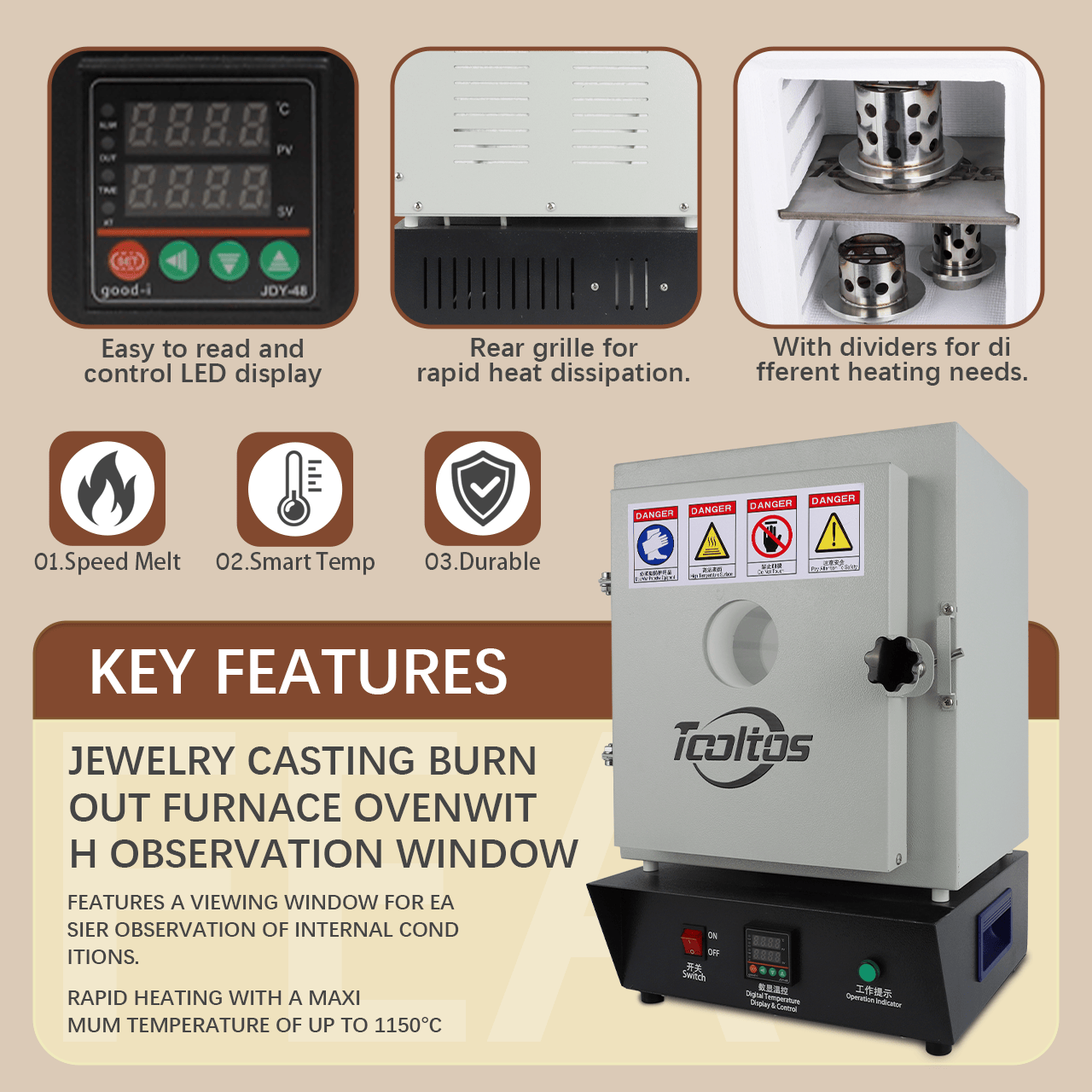 Tooltos dual layer furnace user manual with burnout schedule guide