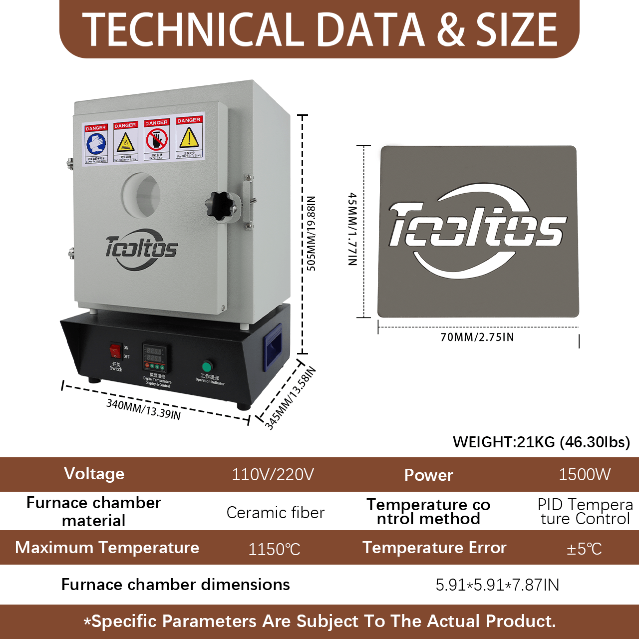 Tooltos Jewelry Tools Dual Layer Jewelry Casting Burnout Furnace 1150°C with Separation Plate - Tooltos