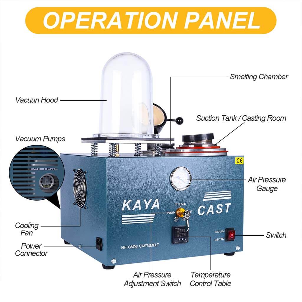 Tooltos Jewelry Tools KAYA CAST Jewelry Precision Vacuum Investing Casting Melting Machine HH-CM06