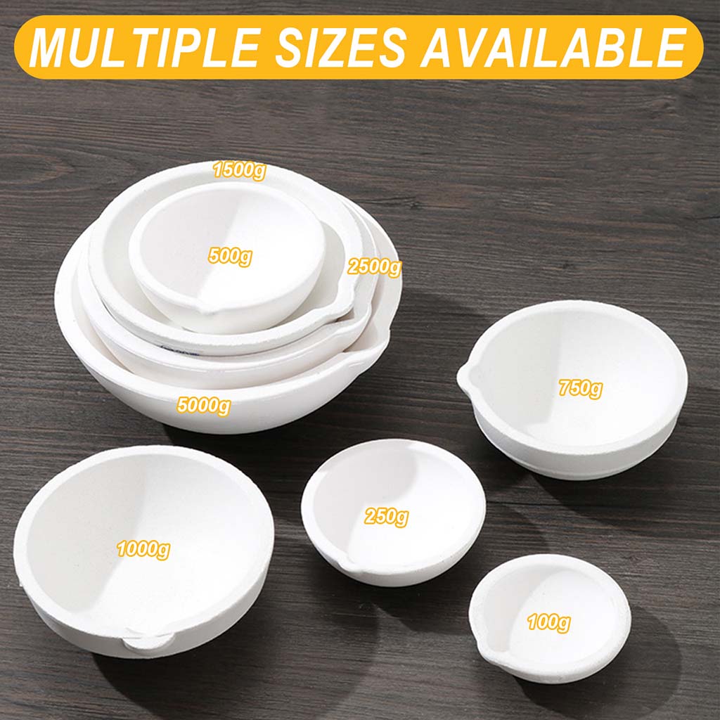Tooltos Jewelry Tools Multi-size Ceramic Quartz Crucible Bowl Melting Casting Refining Gold Silver