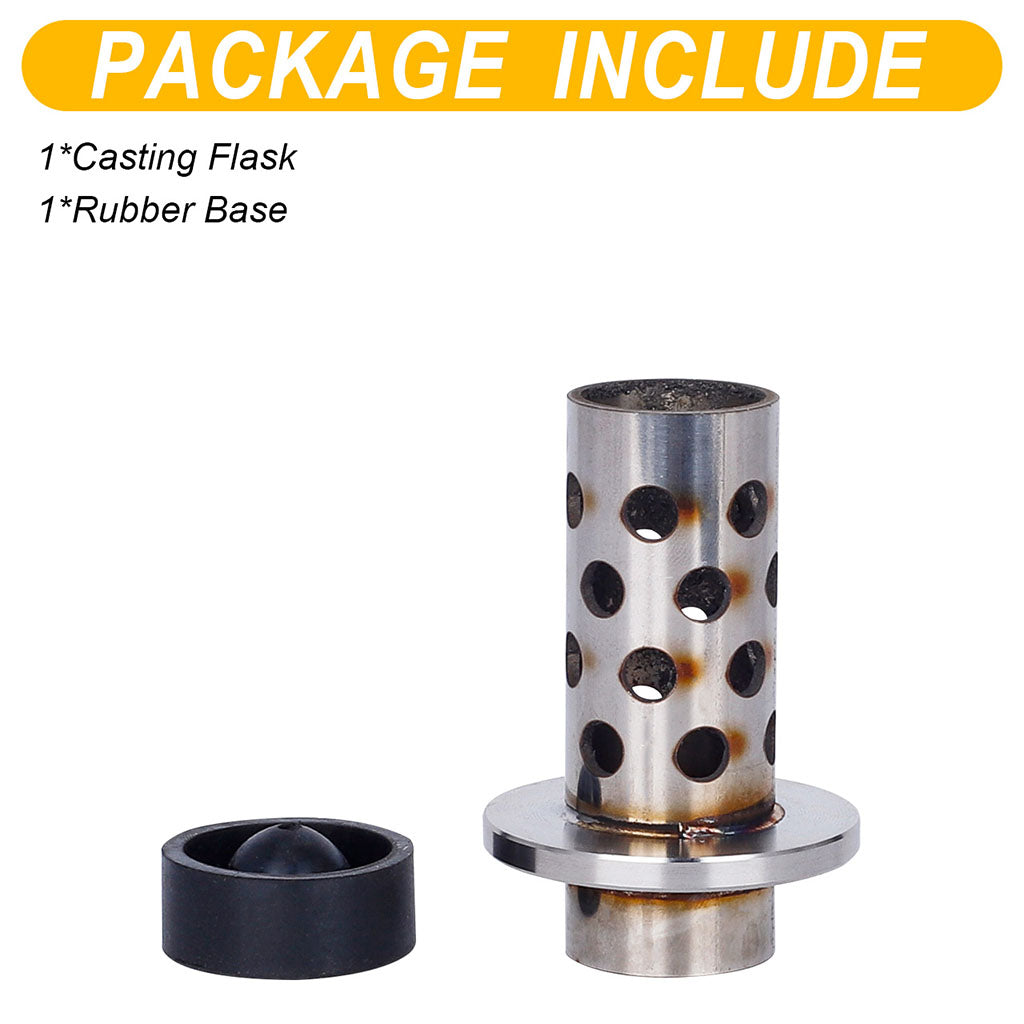 Tooltos Jewelry Tools Tooltos 1.2 inch Perforated Stainless Steel Casting Flask Wall Flanged Vacuum Casting Plaster Mold