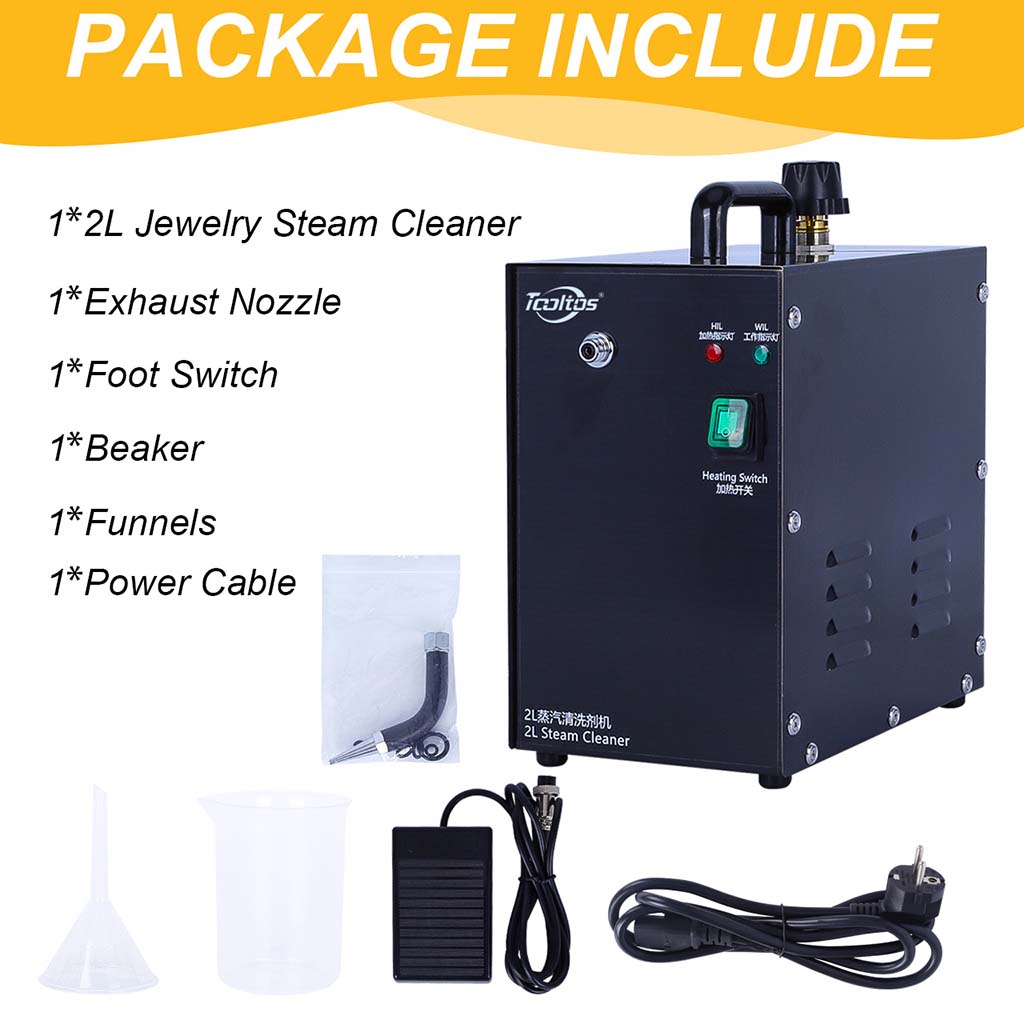 Tooltos jewelry steam cleaner compact dimensions 7 x 11.2 x 13.8 inches for workshop