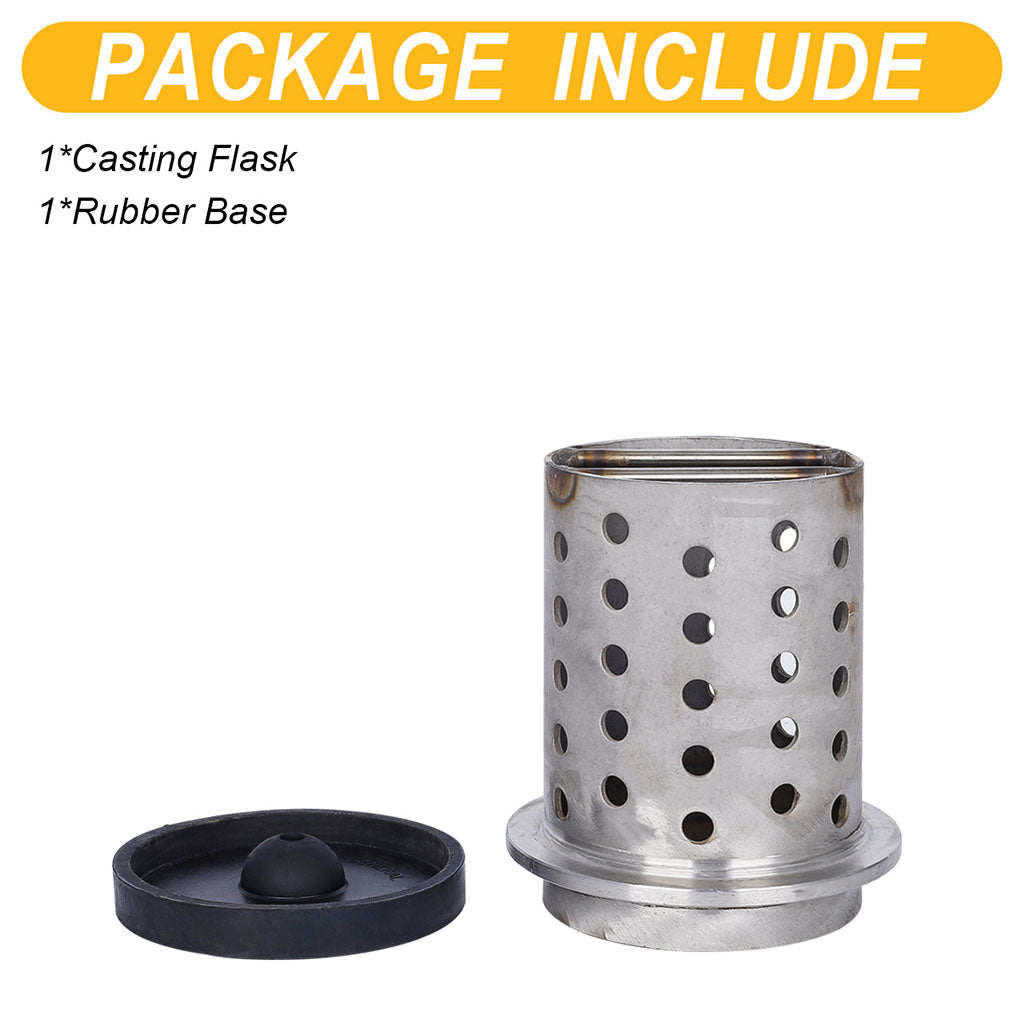 Tooltos Jewelry Tools Tooltos 5 inch Perforated Stainless Steel Casting Flask Wall Flanged Vacuum Casting Plaster Mold