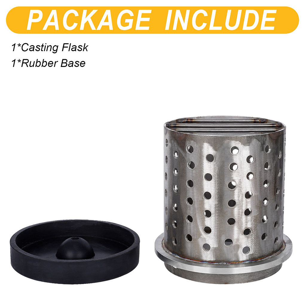 Tooltos Jewelry Tools Tooltos 8.6 inch Perforated Stainless Steel Casting Flask Wall Flanged Vacuum Casting Plaster Mold