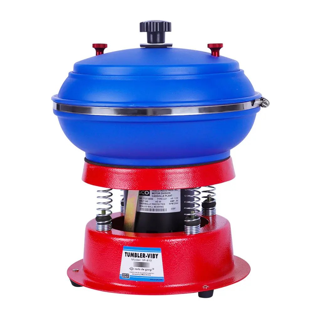 Tooltos 8 inch vibratory tumbler polisher 3.5L 90W for jewelry polishing and surface finishing