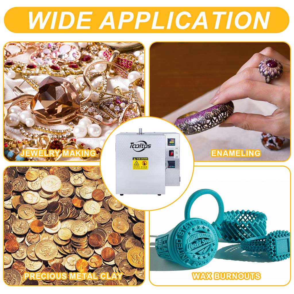 Tooltos Jewelry Tools Tooltos Dual Temperature Controller Jewelry Casting Burnout Furnace Oven Kiln Machine