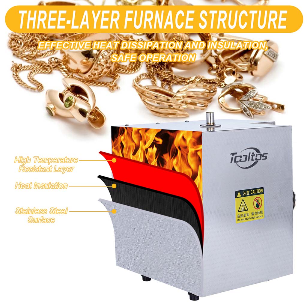 Tooltos Jewelry Tools Tooltos Dual Temperature Controller Jewelry Casting Burnout Furnace Oven Kiln Machine