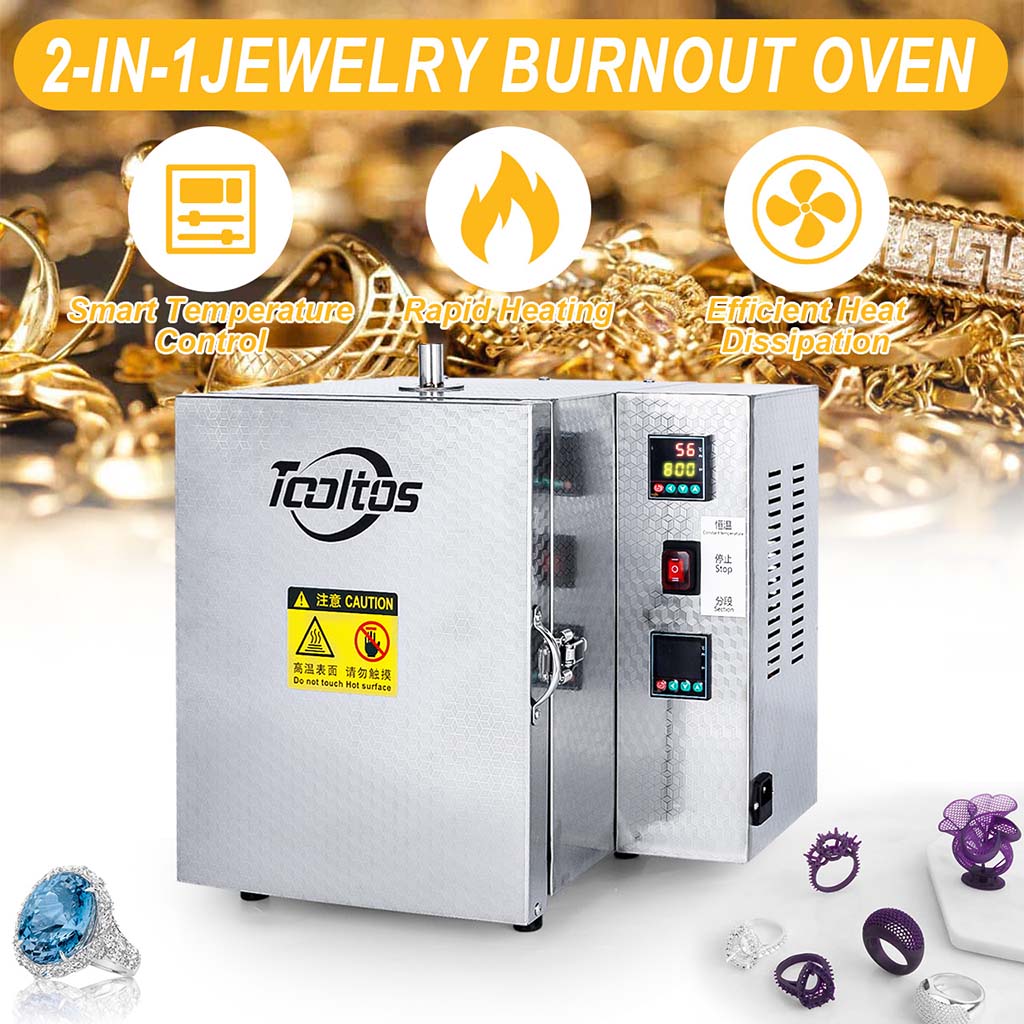 Tooltos Jewelry Tools Tooltos Dual Temperature Controller Jewelry Casting Burnout Furnace Oven Kiln Machine