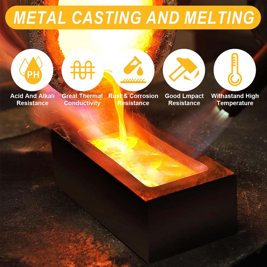 Tooltos Jewelry Tools Tooltos Graphite Ingot Molds for Gold Silver Metal Melting and Casting Accessories