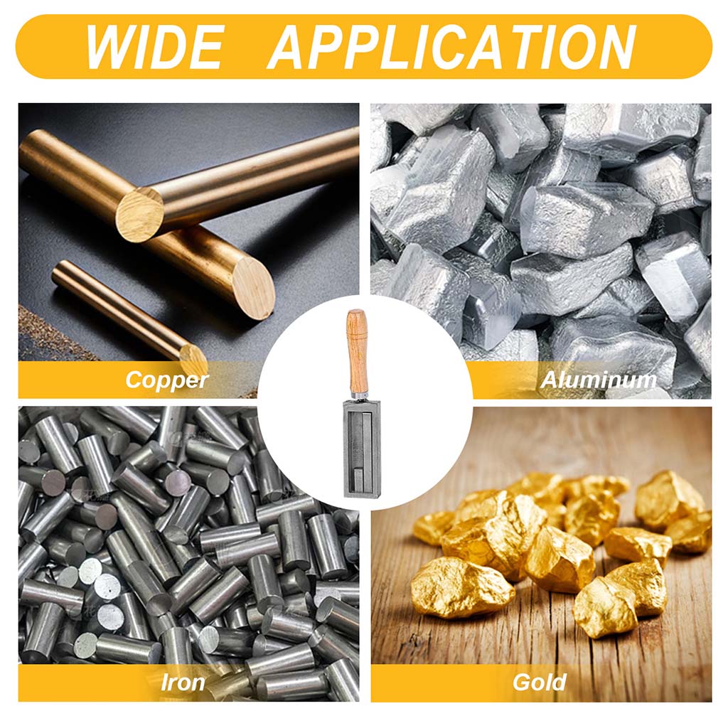 Tooltos Jewelry Tools Tooltos Iron Ingot Molds With Wooden Handle for Gold Silver Metal Melting and Casting Accessories