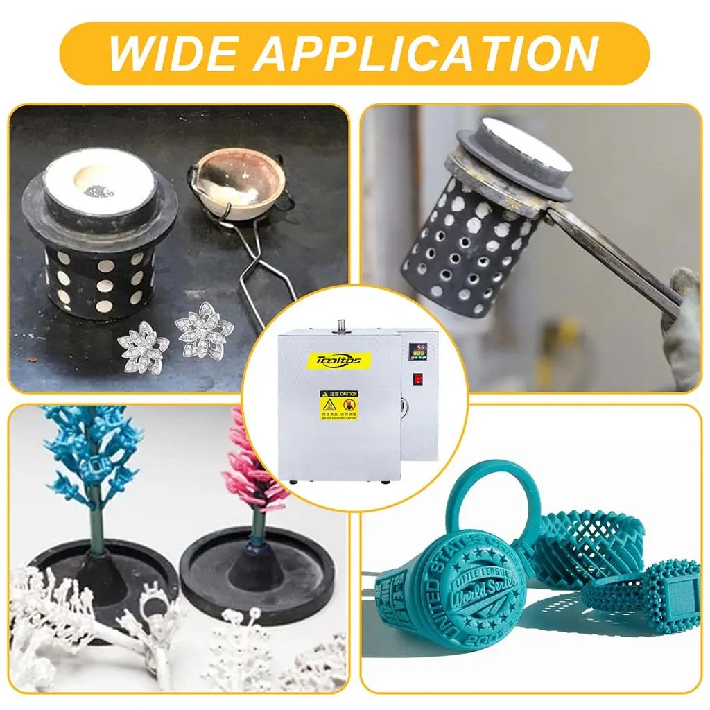 Wide application of Tooltos burnout furnace for wax casting, resin molds and jewelry making