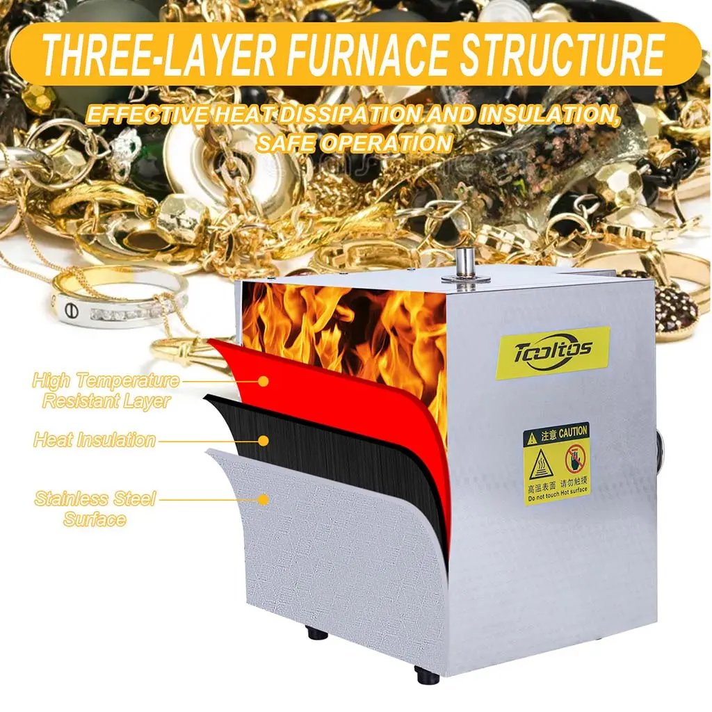 Tooltos burnout furnace 5-stage programmable temperature control for lost wax jewelry casting