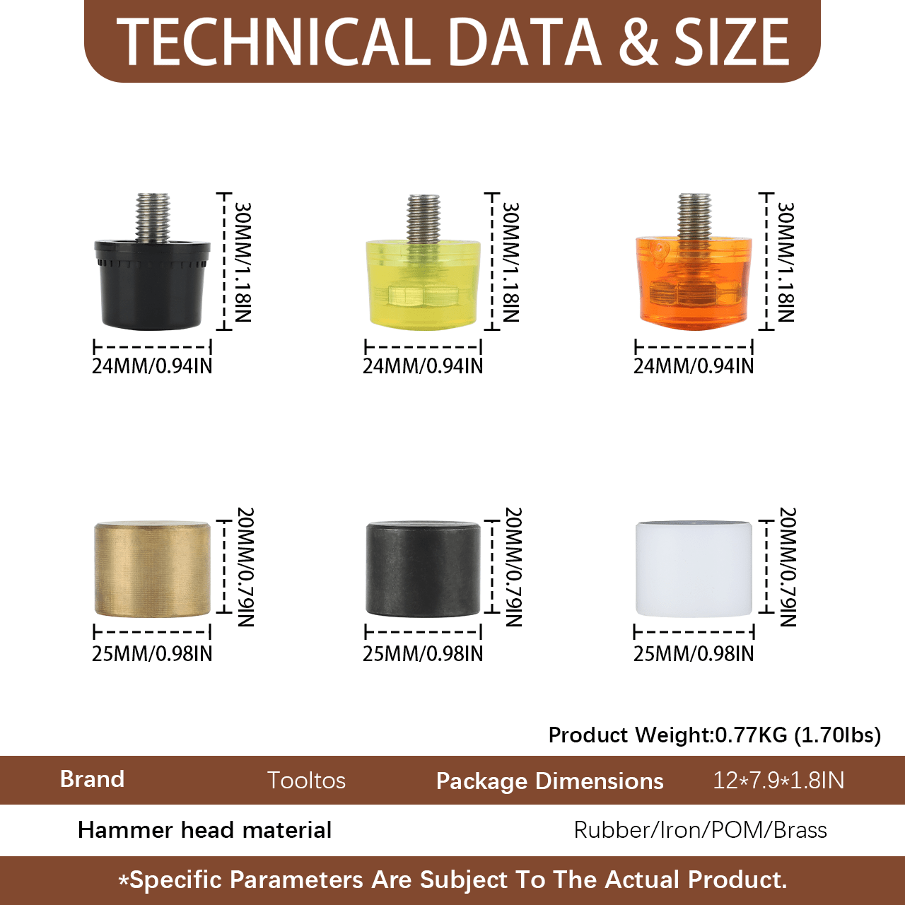 Tooltos Jewelry Tools Tooltos Multi Head Jewelry Hammer Replaceable Soft Hard Hammer Heads Metalworking Jewelry Craft Watch Repair ToolTooltos