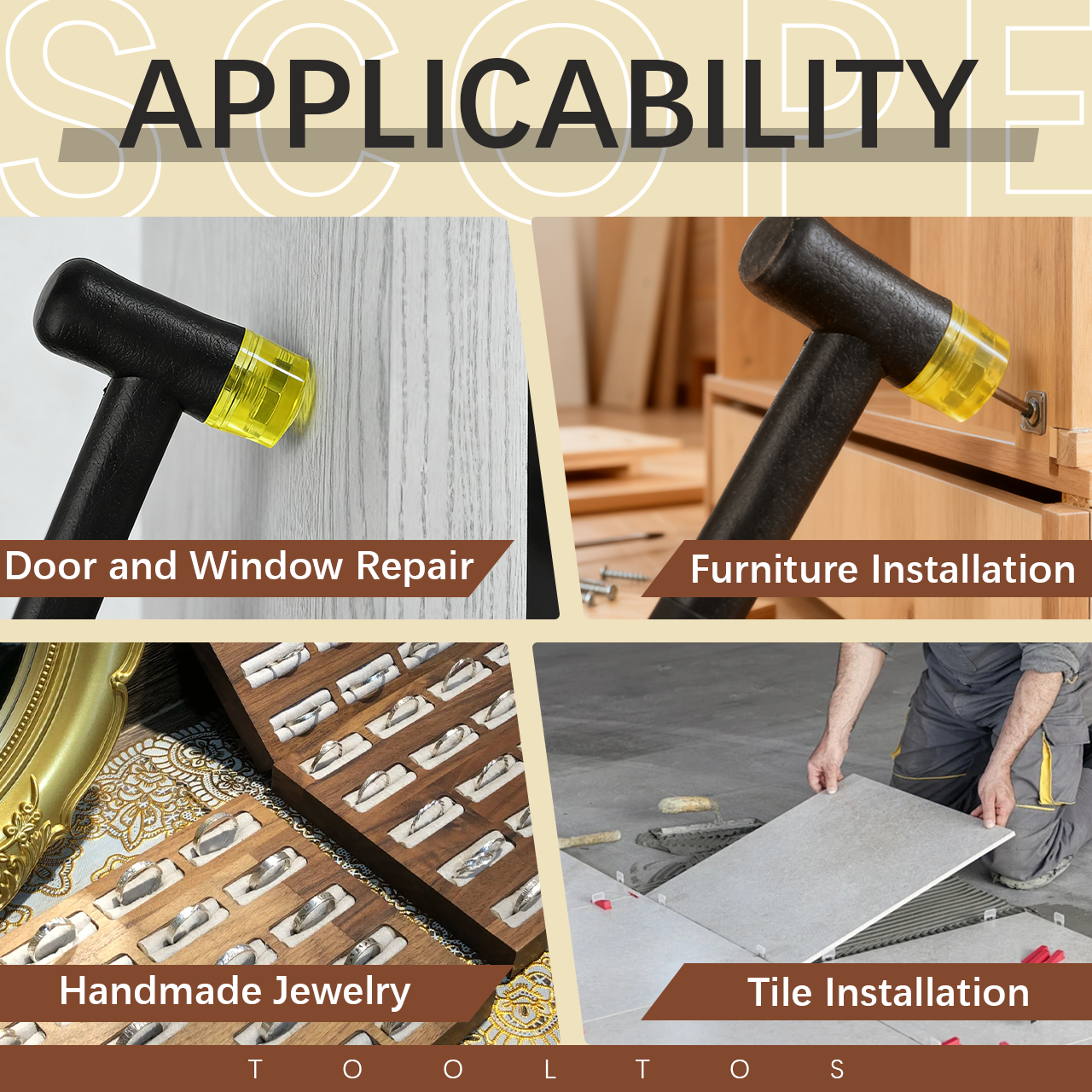 Tooltos Jewelry Tools Tooltos Multi Head Jewelry Hammer Replaceable Soft Hard Hammer Heads Metalworking Jewelry Craft Watch Repair ToolTooltos