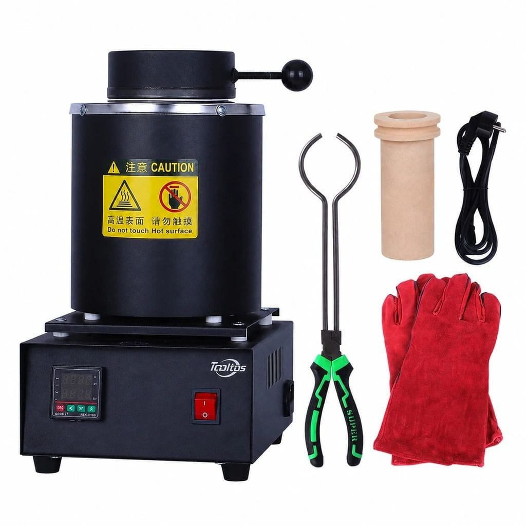 Tooltos Tooltos 1800W Digital Metal Gold Jewelry Electric Melting Furnace