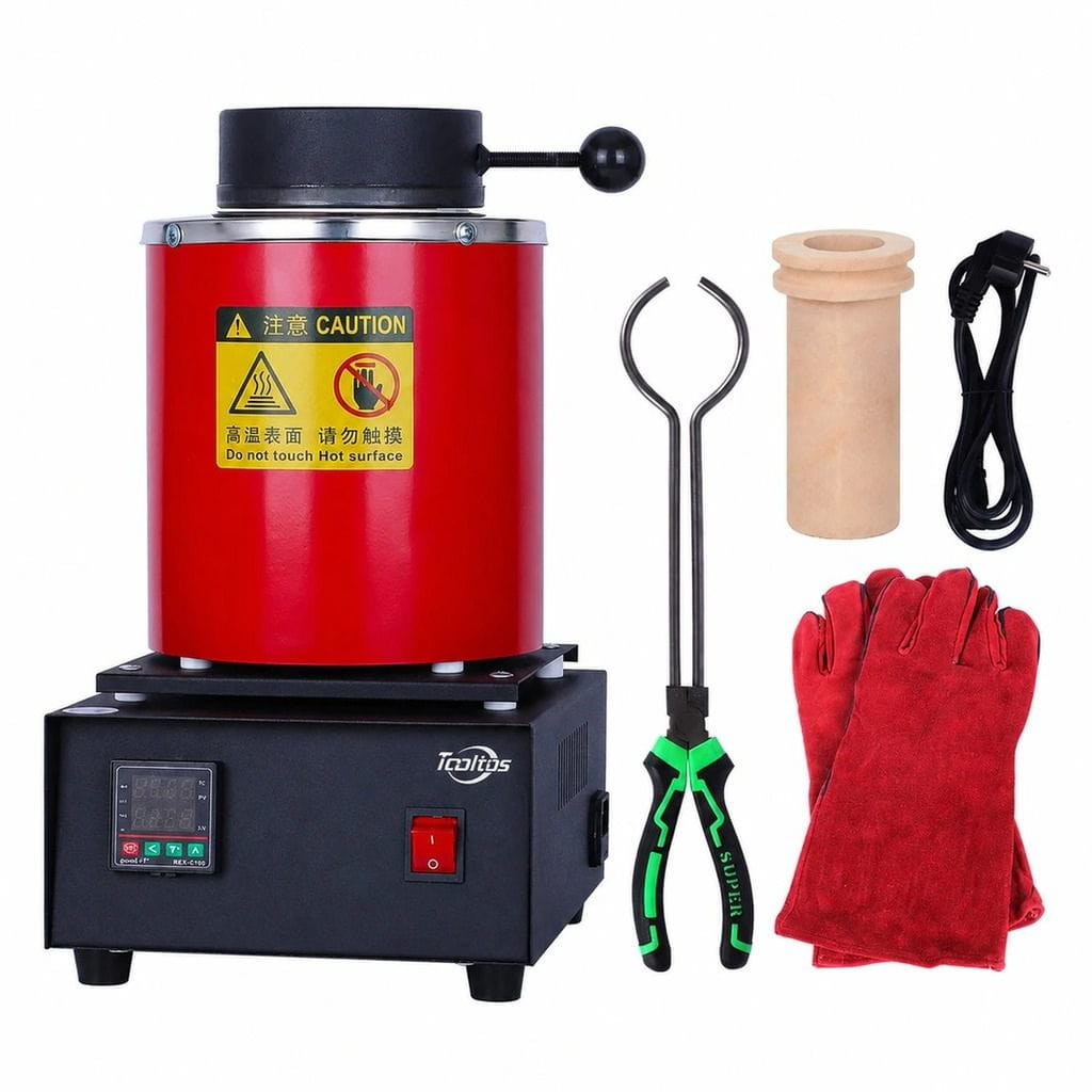 Tooltos Tooltos 1800W Digital Metal Gold Jewelry Electric Melting Furnace