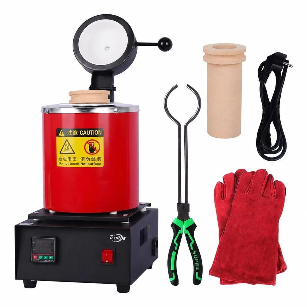 Tooltos Tooltos 1800W Digital Metal Gold Jewelry Electric Melting Furnace