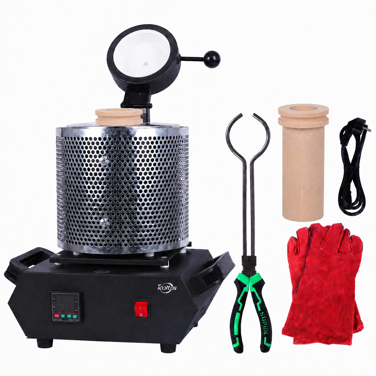 Tooltos Tooltos 1800W Digital Metal Gold Jewelry Electric Melting Furnace With Protective Grid