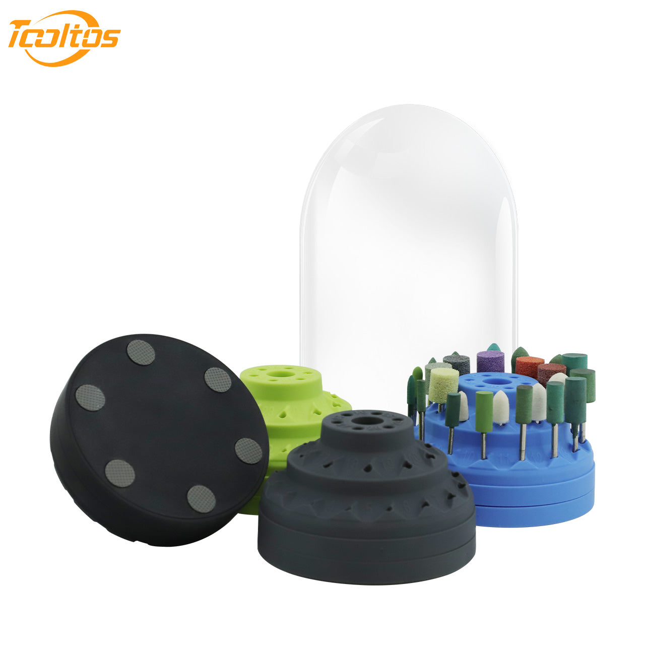 Tooltos 32-slot tiered layout for 1-3mm shank rotary tools