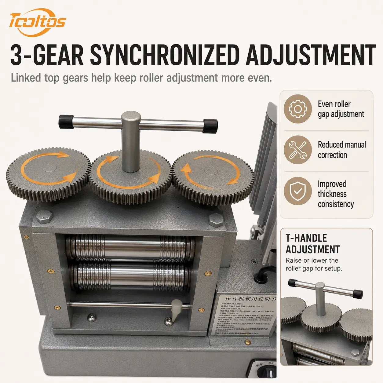Tooltos Tooltos 550W 4-in-1 Electric Jewelry Rolling Mill