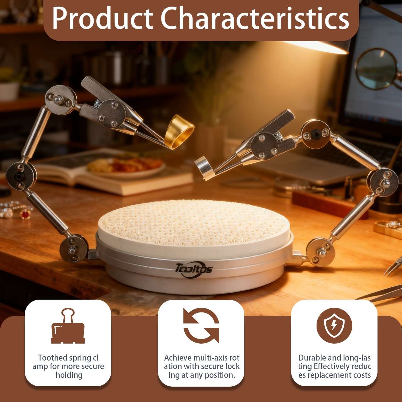 Tooltos Tooltos Rotating Soldering Station 360 Degree Honeycomb Ceramic Jewelry Stand