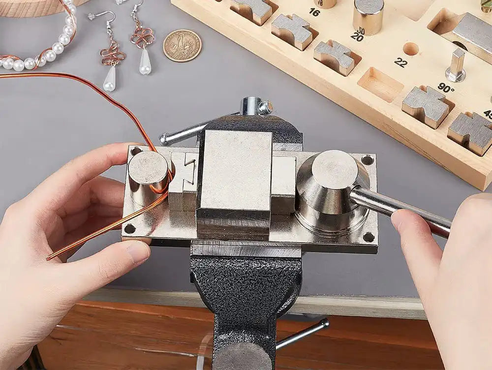 Ring bender and bracelet bender tools for shaping metal bands in jewelry making