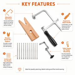  Core features of Tooltos jewelry saw frame with V-notch bench pin and table clamp