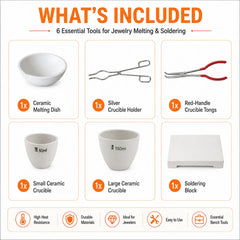 Package contents of Tooltos jewelry melting kit