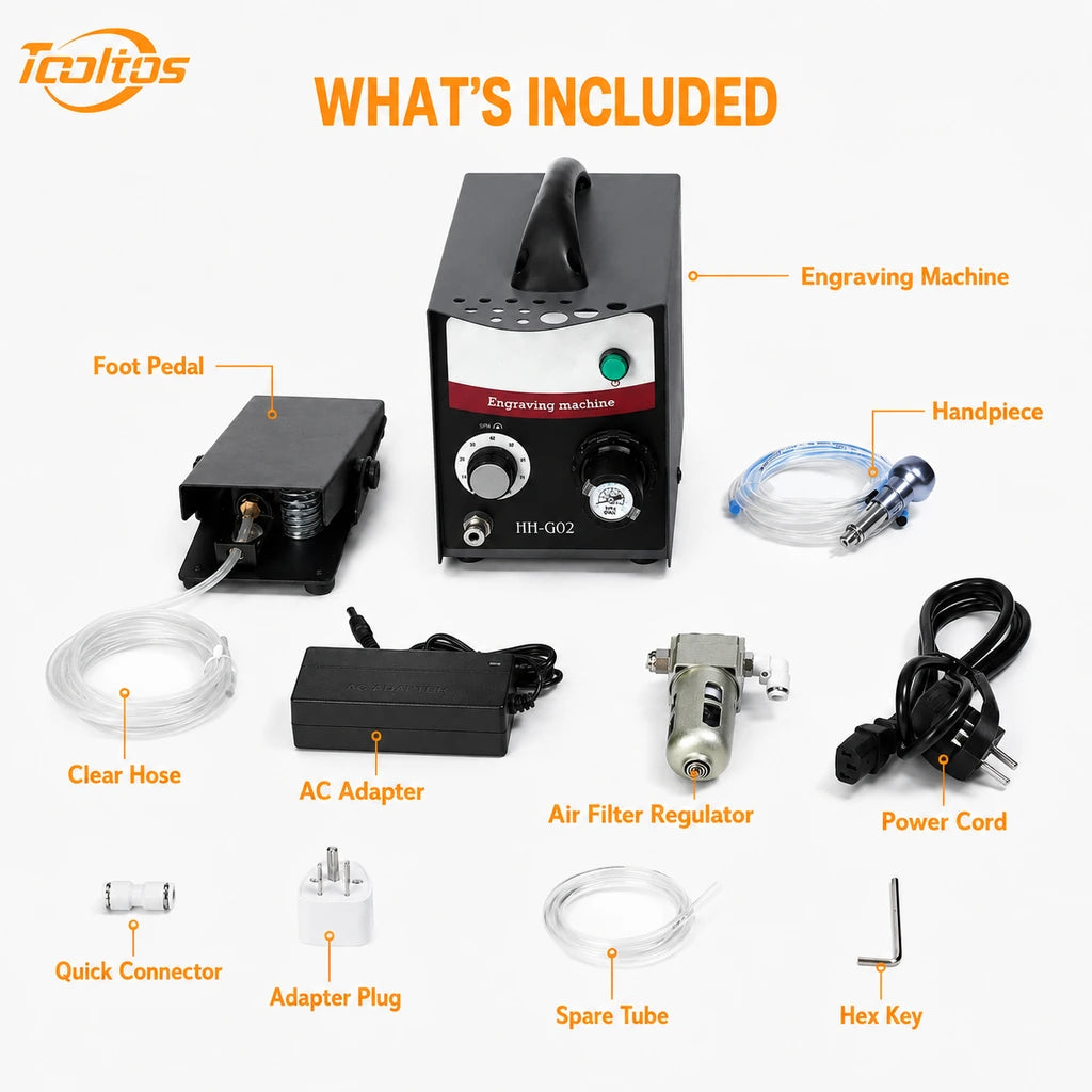 Tooltos HH-G02 engraving machine package contents and accessories