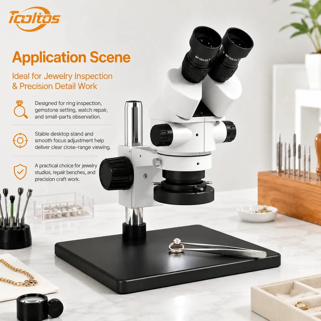 Tooltos HH-MH08A professional stereo microscope for jewelry inspection main view