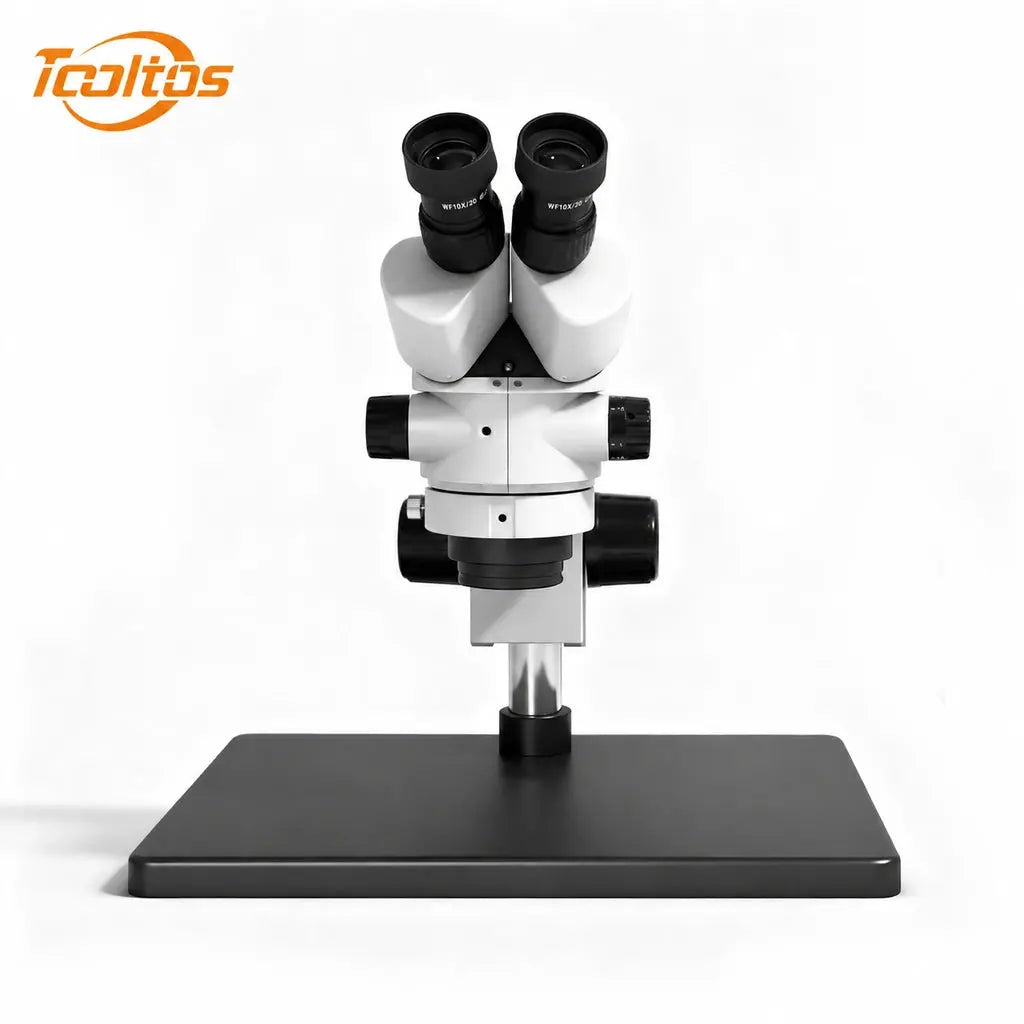 Tooltos HH-MH08A stereo microscope on workbench for jewelry inspection