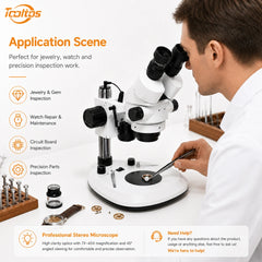 Tooltos HH-MS06A stereo microscope jewelry inspection application scene